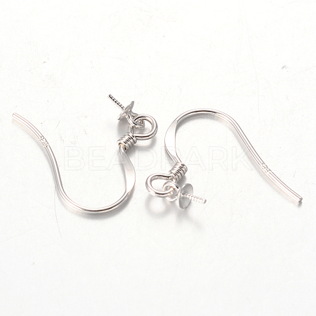 Platinum Plated Sterling Silver Earring Hooks X-H480-3mm-P-1