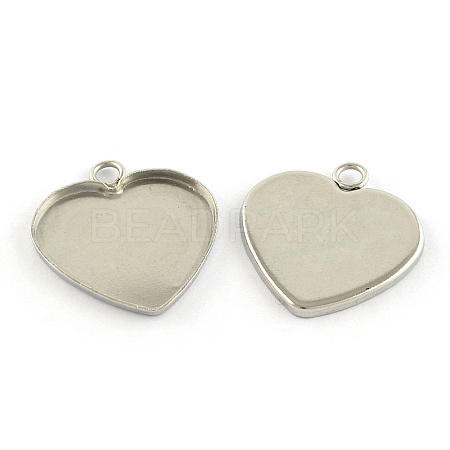 Tarnish Resistant Pendant Cabochon Settings LS-STAS-Q197-02-1