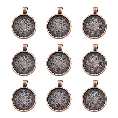 Tibetan Style Alloy Pendant Cabochon Settings TIBE-R295-055R-FF-1
