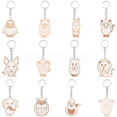 Animal Theme Wood Keychain Sets KEYC-YWC0001-04-1