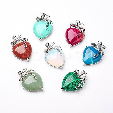 Natural & Synthetic Gemstone Pendants KK-P103-A-1