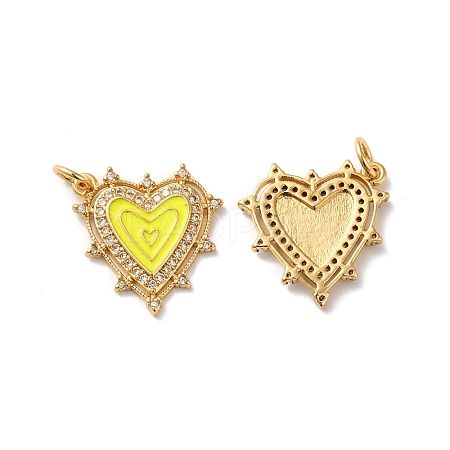 Rack Plating Brass Micro Pave Clear Cubic Zirconia Charms KK-D074-04G-03-1