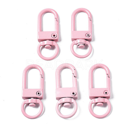 Spray Painted Eco-Friendly Alloy Swivel Snap Hooks Clasps PALLOY-T080-02K-NR-1