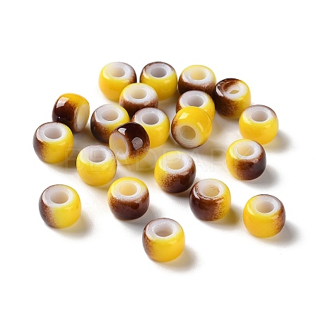 Spray Painted ABS Plastic European Beads KY-G033-02A-12-1
