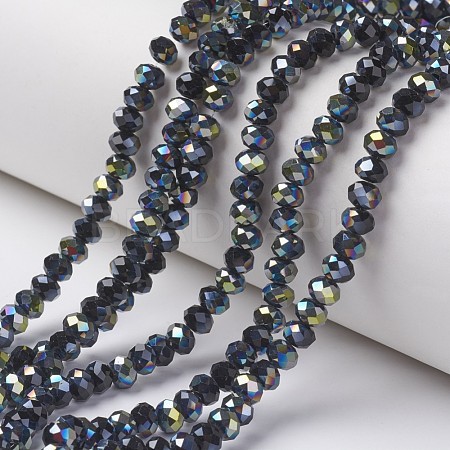 Electroplate Opaque Glass Beads Strands EGLA-A034-P6mm-S02-1