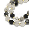 Natural Tourmalinated Quartz Beads Strand G-I376-A23-01-3