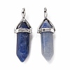 Natural Blue Aventurine Pointed Pendants G-K329-62P-2