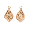 Hollow Out Brass Pendant Rhinestone Settings KK-G532-07G-1