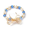 Imitate Austrian Crystal Bicone Glass Beaded Finger Rings RJEW-TA00003-04-1