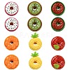 12Pcs 6 Styles Fruit Doughnut Resin Brooches JEWB-CJ0003-08-1
