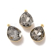 Real 18K Gold Plated Brass with Glass Pendants KK-177-22G-07-1