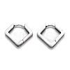 Tarnish Resistant 304 Stainless Steel Rhombus Huggie Hoop Earrings STAS-H156-08P-1