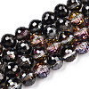 Transparent Electroplate Glass Bead Strands EGLA-TAC0003-04K-1