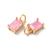 Real 18K Gold Plated Brass Micro Pave Cubic Zirconia Pendants KK-M243-08G-01-3