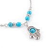 Synthetic Turquoise Charms Anklets AJEW-AN00234-06-2