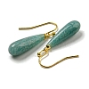Ion Plating(IP) Natural Amazonite Dangle Earring EJEW-C084-01G-05-2