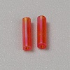 300Pcs Transparent Glass Round Bugle Beads GLAA-WH0015-74F-2