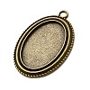 Tibetan Style Zinc Alloy Pendant Cabochon Settings LS-TIBEP-M004-01AB-NR-2