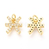 Brass Micro Pave Clear Cubic Zirconia Charms ZIRC-O036-30G-B-2