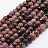 Natural Rhodonite Beads Strands G-G735-10-6mm-1
