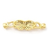 Rack Plating Brass Pave Clear Cubic Zirconia Fold Over Clasps KK-H447-14G-2