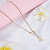 1Pc Letter & Heart Stainless Steel Lariat Necklaces for Women NJEW-LP0002-87G-A-3