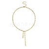 Brass Oval Link Lariat Necklaces for Women NJEW-JN05637-4