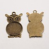 Owl Tibetan Style Alloy Pendant Cabochon Settings PALLOY-K109-86AB-NR-2