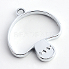 Rack Plating Alloy Open Back Bezel Pendants PALLOY-S047-35D-FF-2