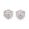 Brass Micro Pave Clear Cubic Zirconia Bead Caps KK-Q071-13P-02-1