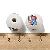 Printed Wood European Beads WOOD-L020-D04-3