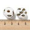 Printed Wood European Beads WOOD-G022-10A-3