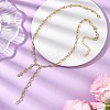 Brass Oval Link Lariat Necklaces for Women NJEW-JN05637-1