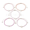 5Pcs 5 Colors Natural Shell Heart & Seed Braided Bead Bracelets Set BJEW-JB10039-02-1