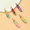 5Pcs 5 Colors Glass Pendants GLAA-YW0003-24-5