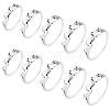   10Pcs 5 Size Footprint Alloy Finger Rings for Women RJEW-PH0001-08-1