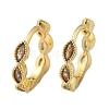 Brass Micro Pave Cubic Zirconia Huggie Hoop Earrings EJEW-K083-34G-B-3