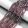 Transparent Electroplate Glass Beads Strands EGLA-A039-T4mm-A05-4