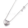 Valentine's Day 304 Stainless Steel Pendant Necklaces NJEW-I240-08-3