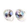 UV Plating Rainbow Iridescent Acrylic Beads OACR-A014-02I-2