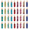 36Pcs 9 Colors Dyed Synthetic Imperial Jasper Copper Wire Wrapped Pendants PALLOY-FG00003-1