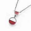 304 Stainless Steel Pendant Necklaces NJEW-L166-08P-3