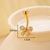 316L Surgical Stainless Steel Clear Cubic Zirconia Curved Barbell Belly Rings WGA1AD6-08-1