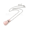 Openable Faceted Natural & Synthetic Mixed Stone Perfume Bottle Pendant Necklaces for Women NJEW-F296-03P-3