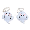 Alloy with Light Sky Blue Enamel Pendants AL-CBA415D-39S-1