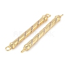 Brass Micro Pave Clear Cubic Zirconia Connector Charms KK-C143-10G-2