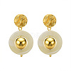 Brass and Shell Stud Dangle Earrings for Women FS-WG0512D-01-4