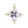 7Pcs Glass Seed Beaded Star Pendants PALLOY-MZ01165-2