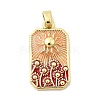 Rectangle with Sun Brass Pendants KK-C134-35A-G-1