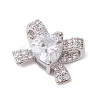 Rack Plating Brass Micro Pave Clear Cubic Zirconia Pendants KK-H463-10P-01-2
